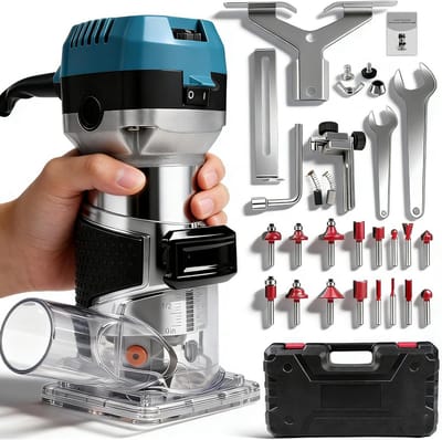 Elektrische Houtfrees - Bovenfrees Trimmer - Precisie Houtbewerking - 6 Variabele Snelheden - 1000 Watt Motor
