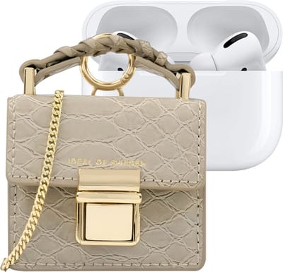 IDEAL OF SWEDEN, Hoesje geschikt voor Apple AirPods Alle Generaties - Cleo Series met Verstelbare Schouderband, Beige