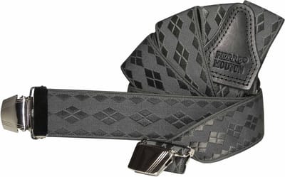 Pierre Mouton Square Bretel - Bretels - Volwassenen - Heren - Donkergrijs - 120cm - 3 brede clips - M - L