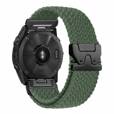 Nylon bandje - geschikt voor Garmin Fenix 5S (Plus) / 6S / 7S / 8 (43 mm) / Approach S12 / S42 / S70 42 mm / Epix Pro (Gen 2) 42 mm / D2 Delta S / Mk3(i) 42 mm - army
