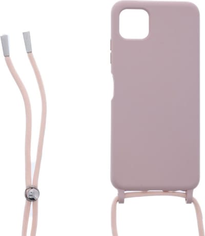 Ketting silicone telefoonhoesje Geschikt voor: Samsung Galaxy A22 5G - TPU - Silicone - Beige - ZT Accessoires