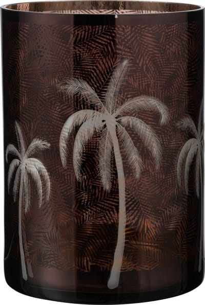 J-Line windlicht Palmboom - glas - bruin - extra large