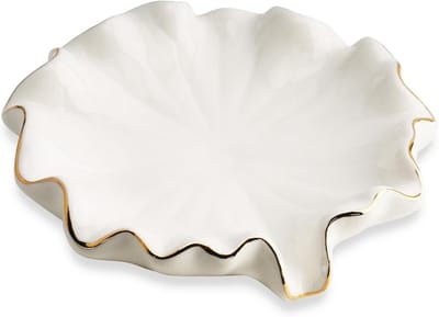 Elegante Zeepdish van Keramiek in Lotusbladvorm voor Badkamer, Keuken en Wastafel - Houdt Zeep Droog en Makkelijk Schoon te Maken, Ideaal voor Dagelijks Gebruik