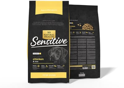 Natural Health hondenvoer Puppy Large Bite Kip 12,5 kg - Hond