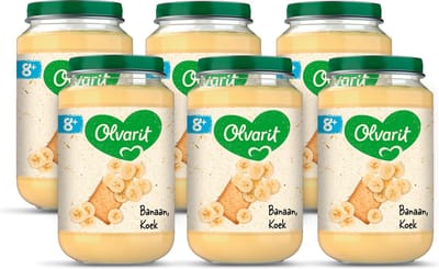Olvarit Fruithapje 8+ Maanden – Banaan Koek - 6 x 200g