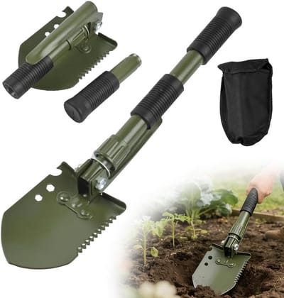 SnelShoppen - Vouwbare Schep, Mini Vouwschep voor Tuinieren, Hoogwaardig Staal, Draagbare Planten Schep voor Overleving, Tuin, Kamperen