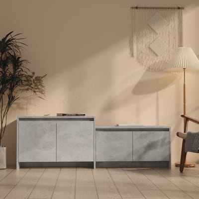 vidaXL - Tv-meubel - 146,5x35x50 - cm - bewerkt - hout - betongrijs