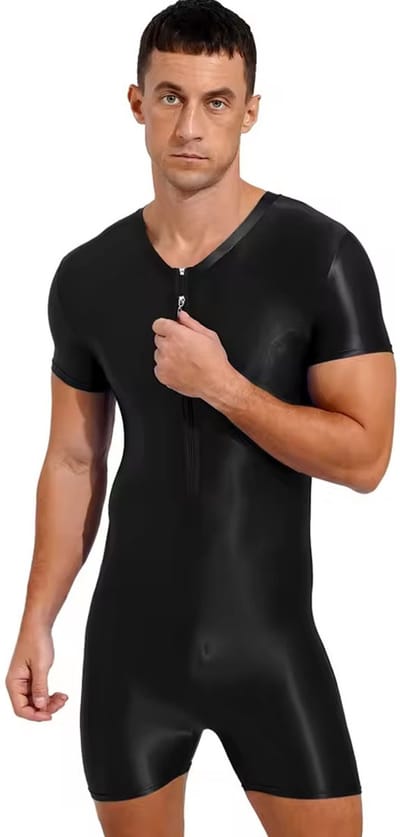 Elastische strakke heren jumpsuit - Erotische bodysuit - Licht doorschijnend