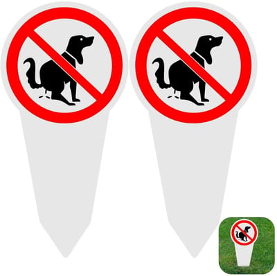 Dailygoods- Steekbordjes 30 × 15 cm - PVC Bord - Verboden voor Hond - Instructiebord - Geen Hondentoilet - Geschikt voor Binnenplaats Park - Waarschuwingsbord