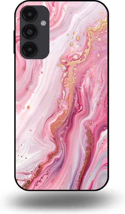 Smartphonica Telefoonhoesje geschikt voor Samsung Galaxy A24 4G met marmer opdruk - TPU backcover case marble design - Roze geschikt voor Samsung Galaxy A24 4G