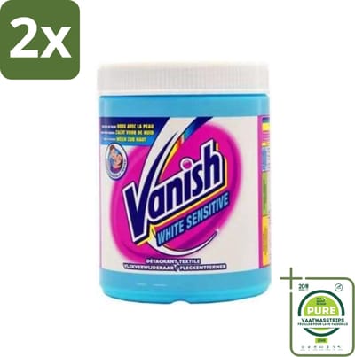 Vanish White Sensitive - Vlekkenverwijderaar Poeder - Witte Was - 1125 Gram - Voordeelverpakking - 2 stuks - Vlekkenverwijderaar - Witte was
