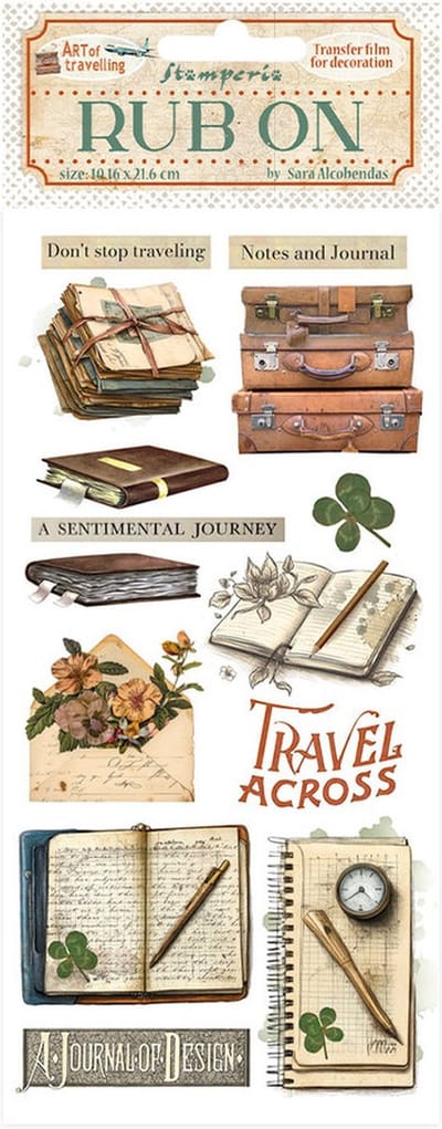 Stamperia - Art of Travelling Rub-On 4x8,5 Inch Notebooks (DFLRB130)