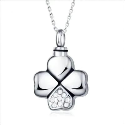 Aramat Jewels - Gedenkhanger Klavertje Vier - Zirkonia - RVS ashanger