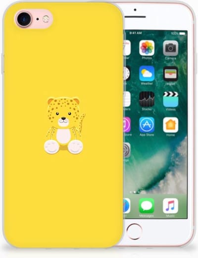 iPhone SE 2022 | SE 2020 | 8 | 7 Telefoonhoesje met Naam Baby Leopard