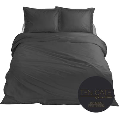 Ten Cate Premium Dekbedovertrek - Dekbedovertrek 200x200/220 tweepersoons - Dekbedovertrekken - Dekbedovertrek 200x220 - Satijn - Antraciet
