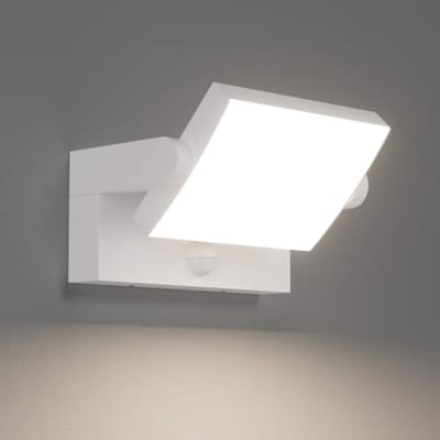 24 W LED wandlamp met bewegingsmelder voor buiten en binnen - Moderne verlichting met draaipaneel, IP65, perfect voor tuiningang - 4000 K wit