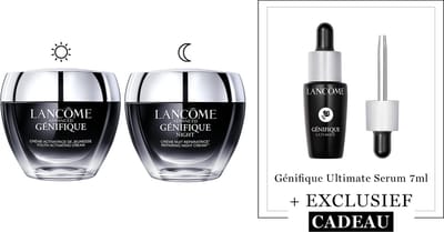 Lancôme Advanced Génifique 2-Step Anti Rimpel Moisturizer Skincare Routine: Dagcreme | Nachtcreme + Cadeau - Advanced Génifique Dagcreme 50ml & Advanced Génifique Nachtcreme 50ml + Génifique Ultimate Serum 7ml Cadeau