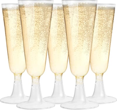 Matana – 48 Plastic Champagneglazen, 150ml – Elegant, Stevig & Herbruikbaar – Voor Bruiloften, Verjaardagen & Feesten