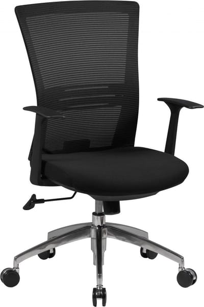Ergonomische Bureaustoel - Mesh Rugleuning - Verstelbare Armleuningen - Aluminium Basis - Zwart - Synchroon Mechanisme - Lendensteun - In Hoogte Verstelbaar - Dubbel Verwerkt Mesh - 120kg Capaciteit - 8u Zittijd - 97-107cm x 63cm x 50cm