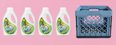 Dreft Vloeibaar Wasmiddel Voordeelpakket met Tontarelli Vouwkrat blauw/zwart– 4 x 15 Wasbeurten