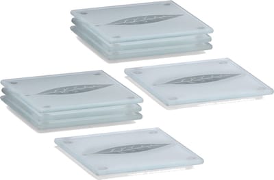 Glazenonderzetters - 8x stuks - met bladeren print - 10 x 10 cm - voor glazen - tafeldecoratie