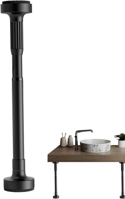 Verstelbare Stang - Trekstang Veerstang - Meubels Stabiliseren - Zonder Boren - 46x8 cm - Zwart