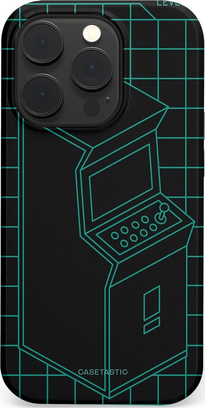 Casetastic Hoesje Geschikt voor Apple iPhone 14 Pro Magsafe - Stijlvolle Beschermende Duo-layer Case - Retro joystick