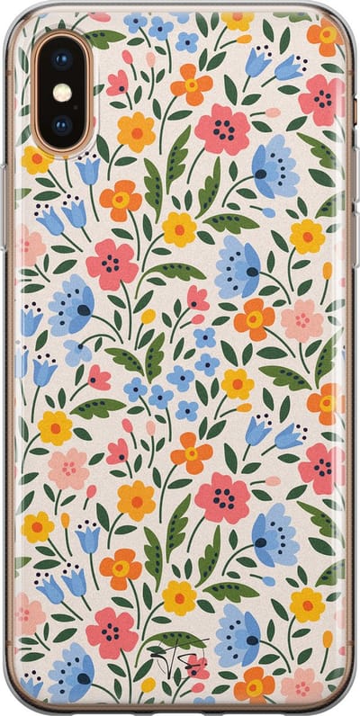 Hoesje geschikt voor iPhone Xs Max - Romantische bloemen - Soft Case - TPU - Bloemen - Multi - Mooie Telefoonhoesjes