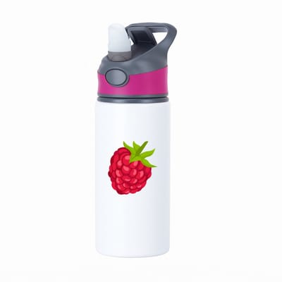 Hacebo® - Framboos waterfles met rietje roze - Fruitschaal - Fruit liefhebbers - Fruit - bessen - gezond eten - water fles - 650ML