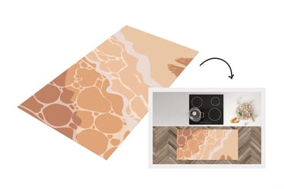 Keukenloper - Loper keuken - Strand - Golf - Voeten - 120x60 cm - Keukenloper vinyl