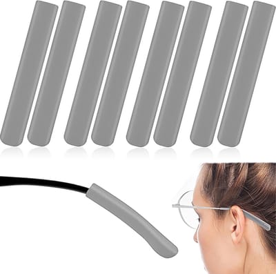 Oorhaakjes voor brillen - 4 paar - Siliconen oorkussentjes voor brillen - Anti Slip Pootjes Bril - Anti-slip Oorstrips - Brilpootje Verdikker - Brilbevestiger - Anti-Slip Brilpootjes - Tempelkussentjes - Oorkussentjes voor brillen tegen pijn - Grijs