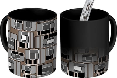 Magische Mok - Foto op Warmte Mokken - Koffiemok - Patronen - Abstract - Skyline - Magic Mok - Beker - 350 ML - Theemok