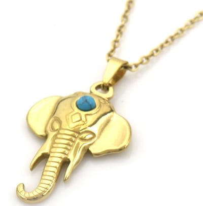 Ketting met Hanger - Goudkleurig - Olifant - RVS - Stainless Steel