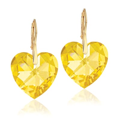 Montebello Oorbellen Doris HG102 - Swarovski Hart - 925 Zilver Verguld - Ø18mm - 32mm