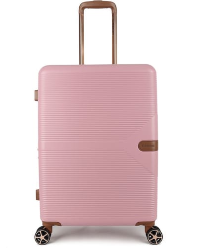 Decent STELLA Spinner TSA Reiskoffer 65x43,5x26 cm- Middelmaat trolley 68 liter- Lichtgewicht koffer – Reiskoffer met wielen - Veilig TSA Cijferslot – Spinner middenmaat koffer- Uitbreidbaar trolley - Oud Roze