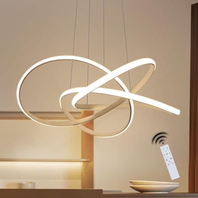 NETTLIFE LED Hanglamp - Wit - Moderne Hanglamp Ø62cm - Ringen Kroonluchter - 62W Dimbaar met Afstandsbediening - In Hoogte Verstelbare Binnenverlichting - Woonkamer | Restaurant | Slaapkamer