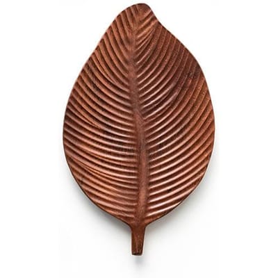 Houten Bladvorm Verfrissingsdienblad Fruitdienblad Dessert Snackbord Japanse Stijl Brood Houten Bord Decoratief Servies brown