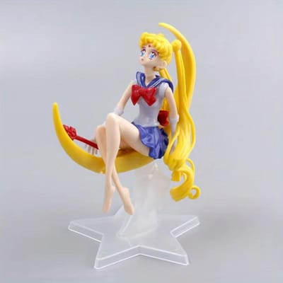 15CM Anime Sailor Moon PVC Poppetje Speelgoed voor Meisjes Taart Decoratie Actiefiguren Model Auto Ornament Kinderen Geboortedatum Cadeau Poppetje beige