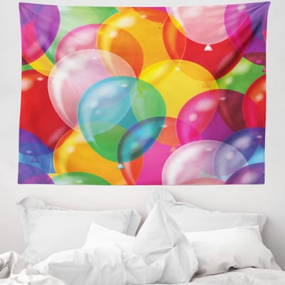 ABAKUHAUS Cartoon Wandtapijt, Ballonnenpatroon, 150 x 110 cm, Meerkleurig