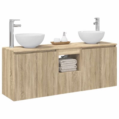 vidaXL - Badkamerkast - set - 3 - st - Sonoma - Eiken - 49,5 - x - 35 - x - 63 - cm