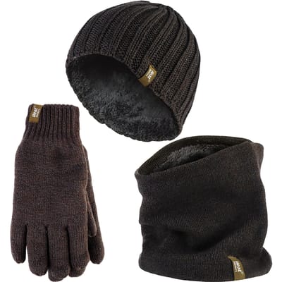 Heat Holders - Heren Muts, Sjaal & Handschoenen Set - Winter Accessoires Set - Khaki Green