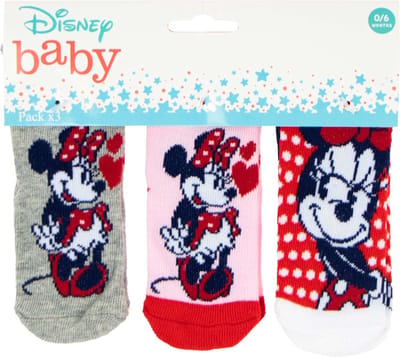 3 paar Baby - Sokjes - maat 0/6 Maanden - Minnie Mouse - Disney