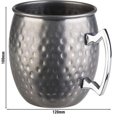 GGM Gastro (6 Stück) Becher - MOSCOW MULE - 500ml - Silber - mit Chrom-Henkel