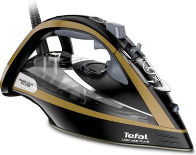 Tefal FV9865E0 Iron Dry & Steam Iron Durilium Autoclean Soleplate 3000 W Black Gold
