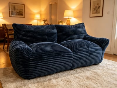 Frameloze tweezitsbank van 210x102x80 cm diepblauwe frameloze tweezitsbank effen corduroy bank die gebruikt kan worden om op te slapen of te relaxen frameloze gecomprimeerde zachte en huidvriendelijke bank geschikt voor woonkamer appartement kantoor
