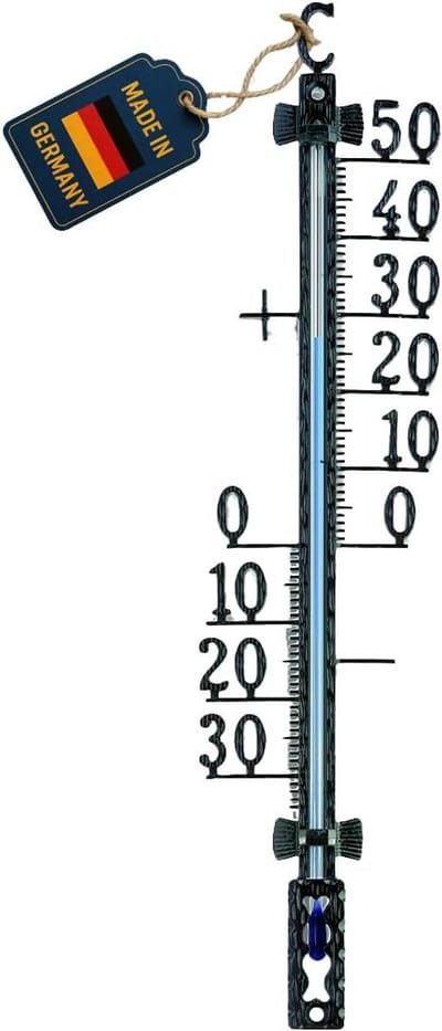 Analoge Buitenthermometer Weerbestendig Metaal Klassiek Zwart