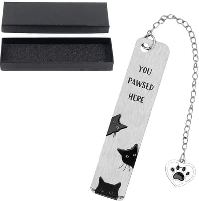 Dailygoods - Metalen Boekenlegger Kat – Schattige Zwarte Kat Boekenlegger van Zinklegering, Leesaccessoire voor Boekenliefhebbers, Dames, Heren en Studenten, Inclusief Cadeaubox (#5)
