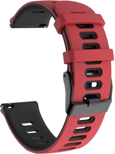 Siliconen bandje - geschikt voor Huawei Watch GT 2 42 mm / GT 3 42 mm Active / Elegant / GT 3 Pro 43 mm en Polar Ignite 2 / 3 / Pacer / Unite - rood-zwart
