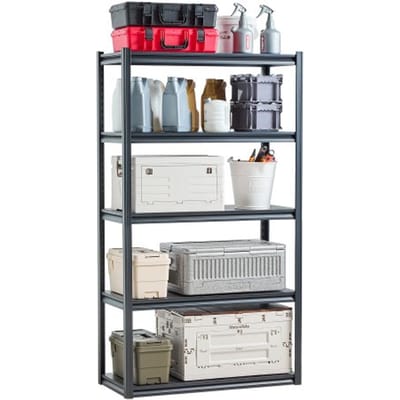 VEVOR zwaar uitgevoerde stellingkast 1030x465x1813mm, draagvermogen 1360,8kg, opbergrek met stalen frame en 5 verstelbare schappen, modulaire stellingkast te gebruiken als werkbank, flexibele metalen stellingkast voor kelder, garage of werkplaats