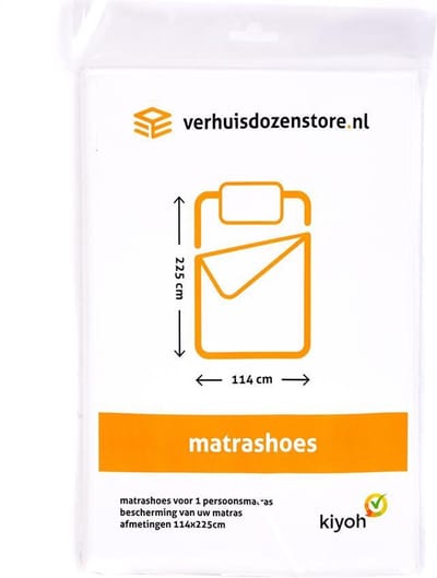 Matrashoes 1 persoons 114 x 225 cm | Beschermhoes Tijdens Verhuizen en Opslag |